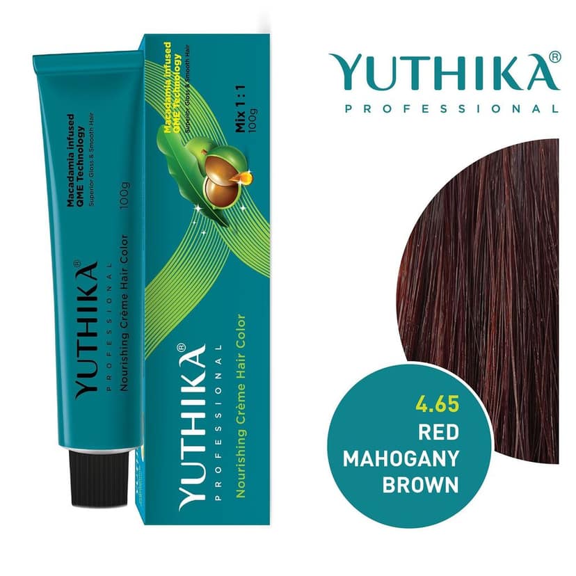 Yuthika Professional Creme Hair Color 4.65 Red Mahogany Brown 100gm Permanent Hair Colour, Professional Salon Hair Colour view 3