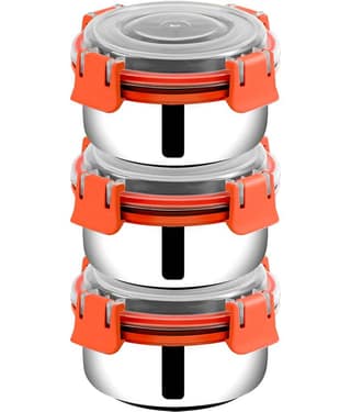 BOWLMAN Steel Orange Food Container ( Set of 2 )