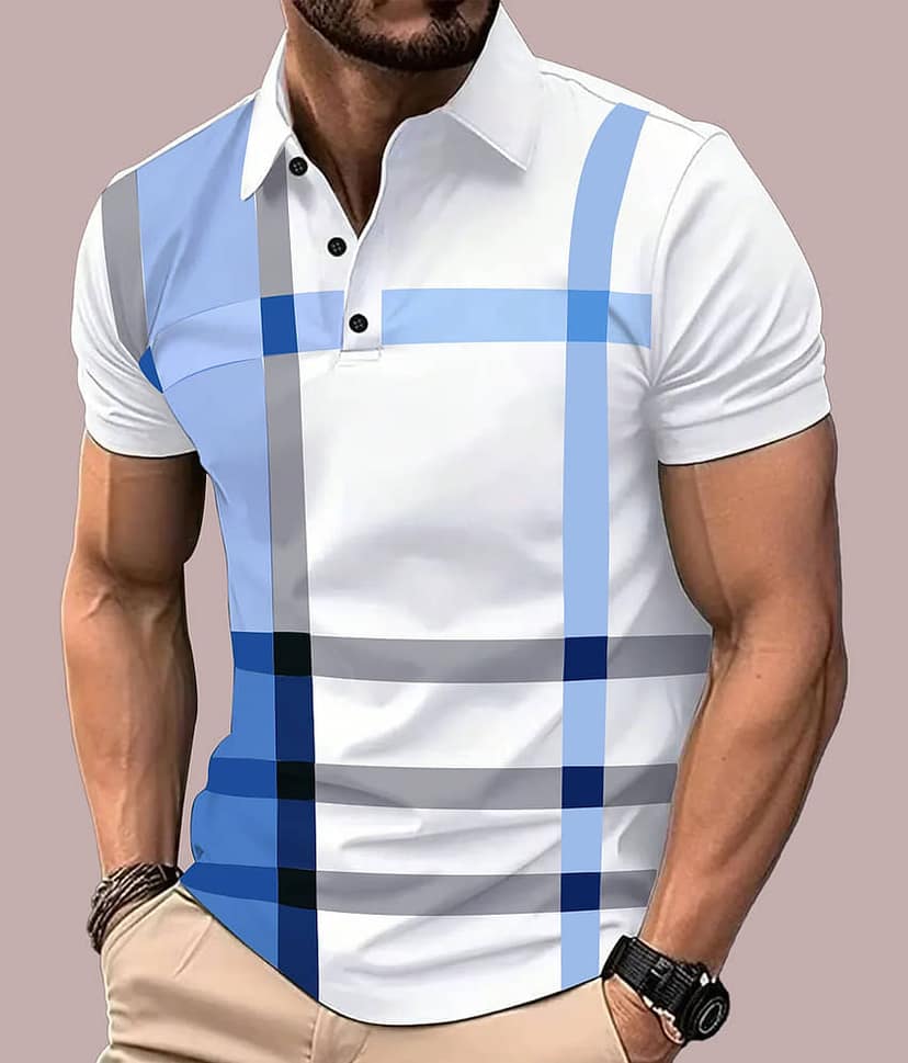 AUSK Men Cotton Blend Regular Fit Printed Polo T Shirt ( Multicolor6 )
