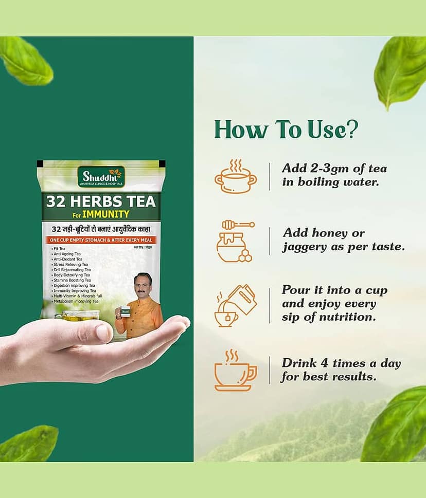 Shuddhi 32 Herbs Tea Good For Body Detox and Wellness, 30gm (Pack of 3) view 5