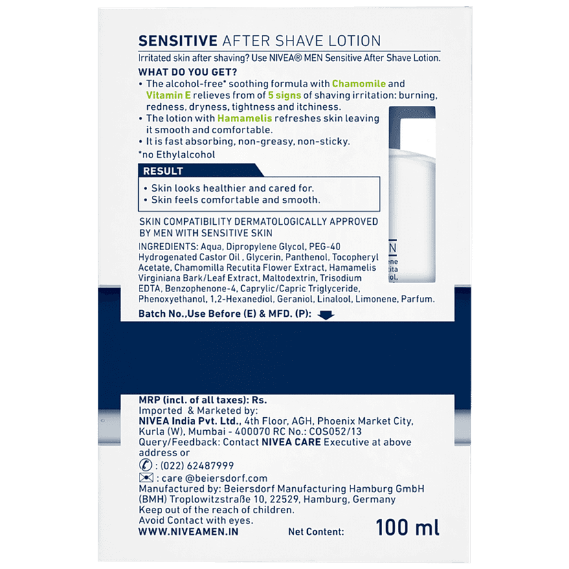 Nivea Sensitive After Shave Lotion, 100 Ml view 2