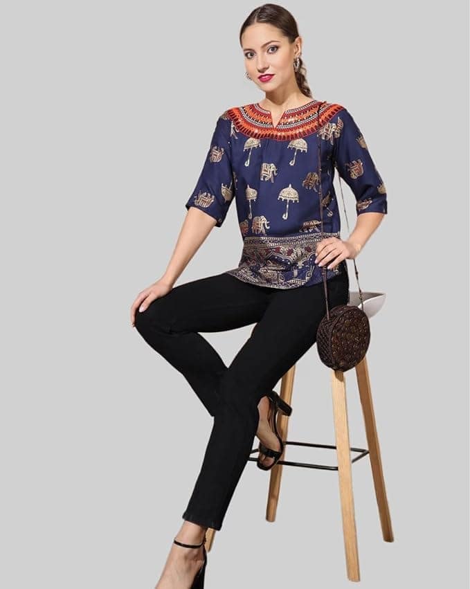 Ukal Summer Fashion Cotton Short Top Tunic Kurti for Women & Girl's view 2