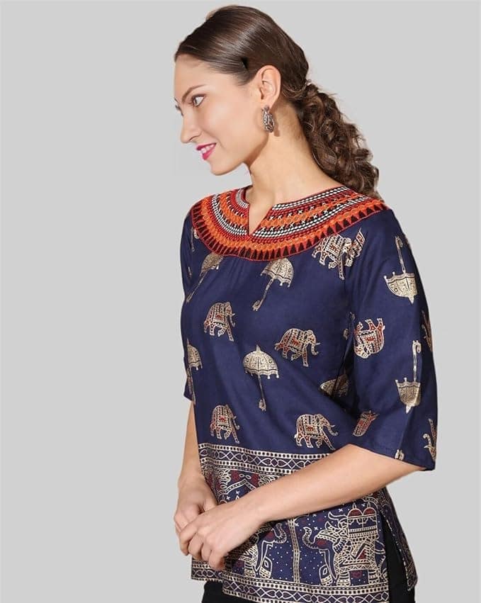 Ukal Summer Fashion Cotton Short Top Tunic Kurti for Women & Girl's view 3