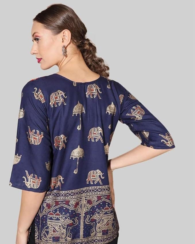 Ukal Summer Fashion Cotton Short Top Tunic Kurti for Women & Girl's view 5