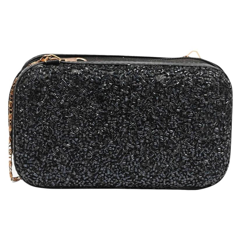 Casual, Formal, Party wear Black Clutch bag for Women & Girls view 3