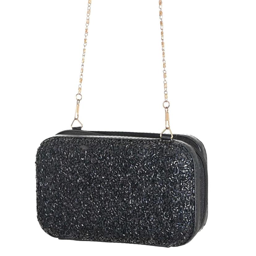 Casual, Formal, Party wear Black Clutch bag for Women & Girls view 4