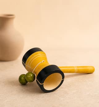 Handcrafted Lacquerware Wooden Damru Toy