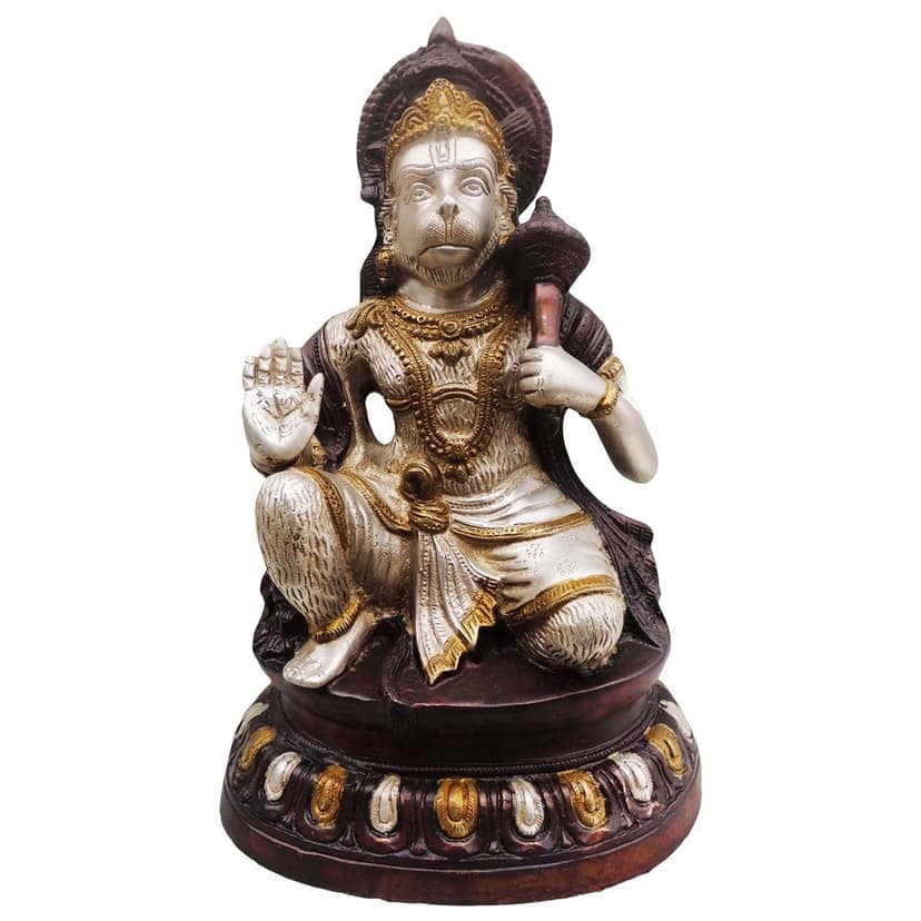 Brass Hanuman Ji Classic Idol Statue - Sacred Home Decor, Height : 15 Inch (BSMAS488 A) view 2