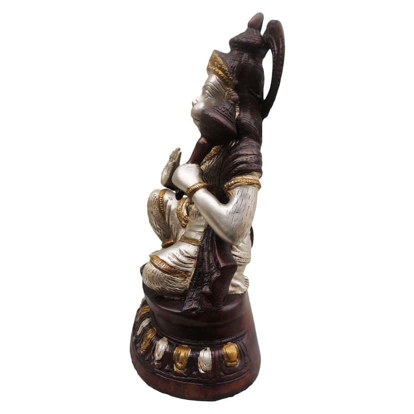 Brass Hanuman Ji Classic Idol Statue - Sacred Home Decor, Height : 15 Inch (BSMAS488 A) view 3