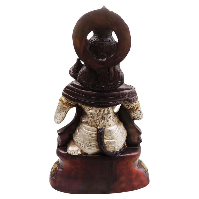 Brass Hanuman Ji Classic Idol Statue - Sacred Home Decor, Height : 15 Inch (BSMAS488 A) view 4