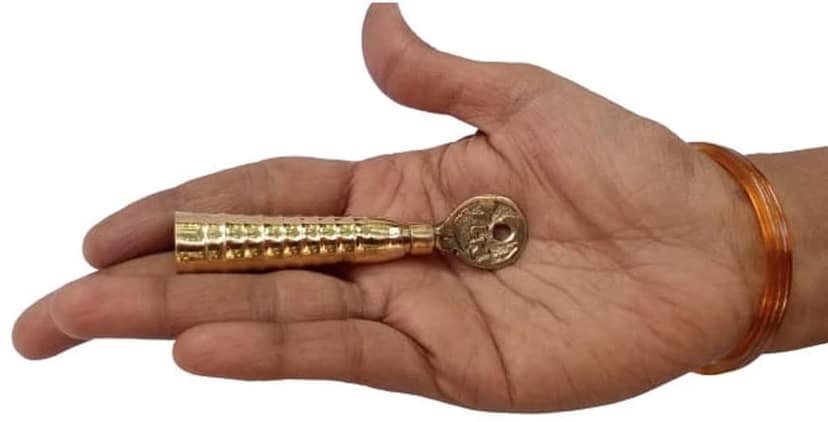 Mii Art brass surmedani with surma use in eye's muckapsize-8cm 1pes view 4