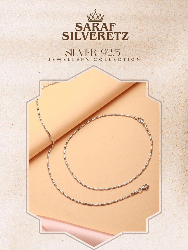 925 Sterling Silver Rhodium Plated Delicate Trendy Link Pair of Payal Anklet view 5
