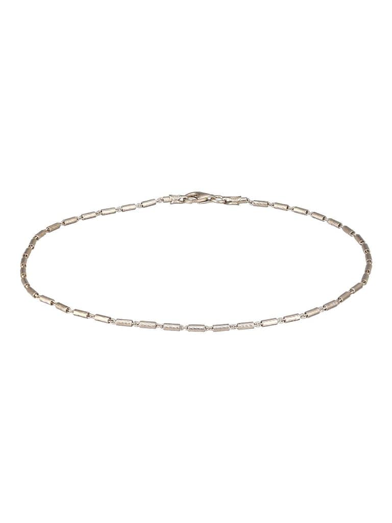 925 Sterling Silver Rhodium Plated Delicate Trendy Link Pair of Payal Anklet view 7