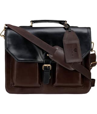 Walrus Black Faux Leather Office Bag