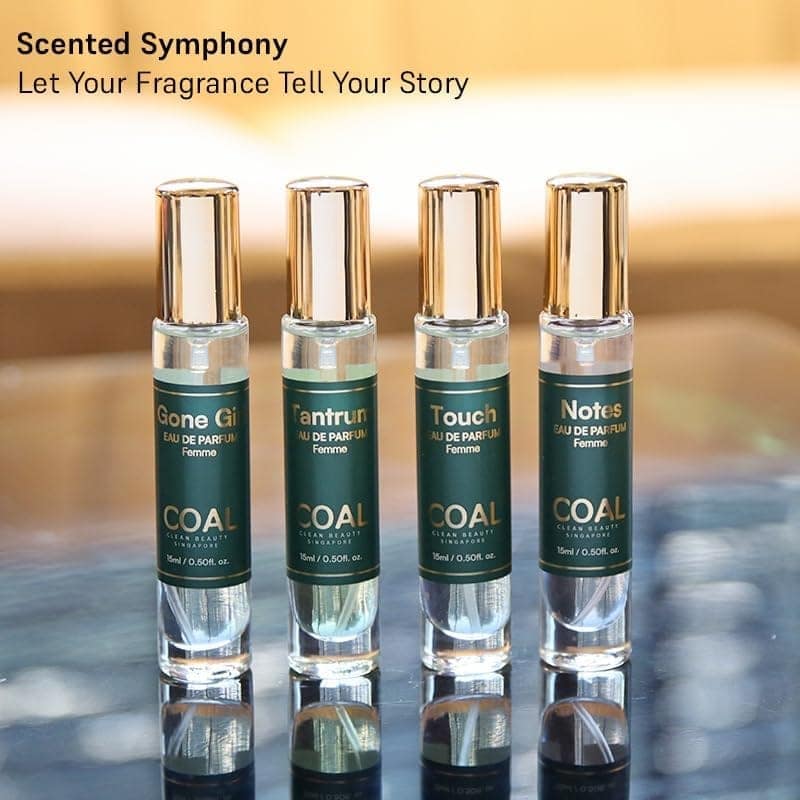 COAL Clean Beauty Travel Gift Pack Eau De Parfum with Top Notes of African Orange Flower, Pineapple, Bergamot & Rangoon Creeper | Luxury Perfume with Long Lasting Fragrance, Gifting | Women | 15ml x 4 view 6