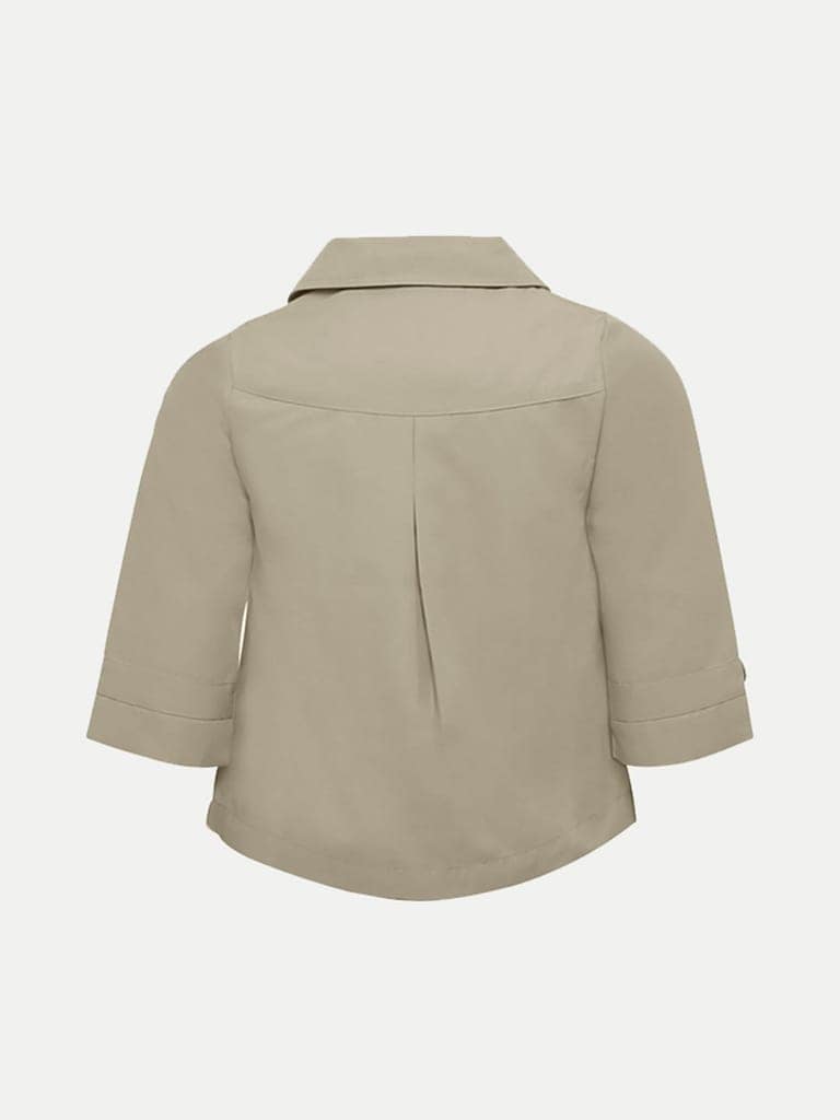 Girls Beige Buttoned Jacket view 4