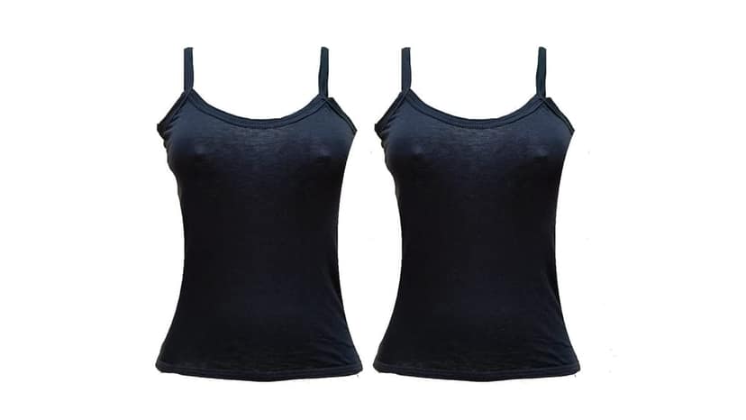 FooFaa Pack of 2 - Cotton Spandex Bra Blouse Top Camisole Tank for Women - Fits 30" to 34" Bust