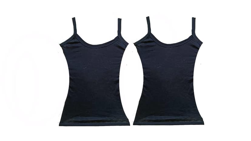 FooFaa Pack of 2 - Cotton Spandex Bra Blouse Top Camisole Tank for Women - Fits 30" to 34" Bust view 2
