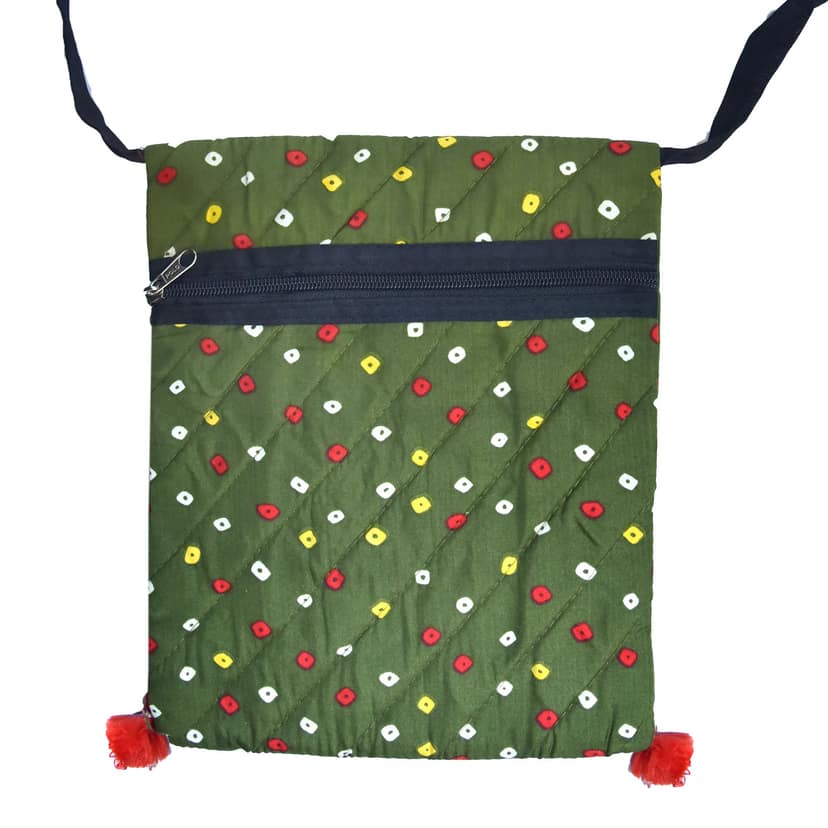 Tribes India Cotton & Sponge Green Purse view 3