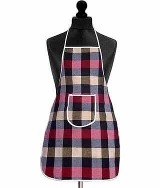 Crosmo Cotton Checks Kitchen Apron with 1 Center Pocket ( Pack of 1 )