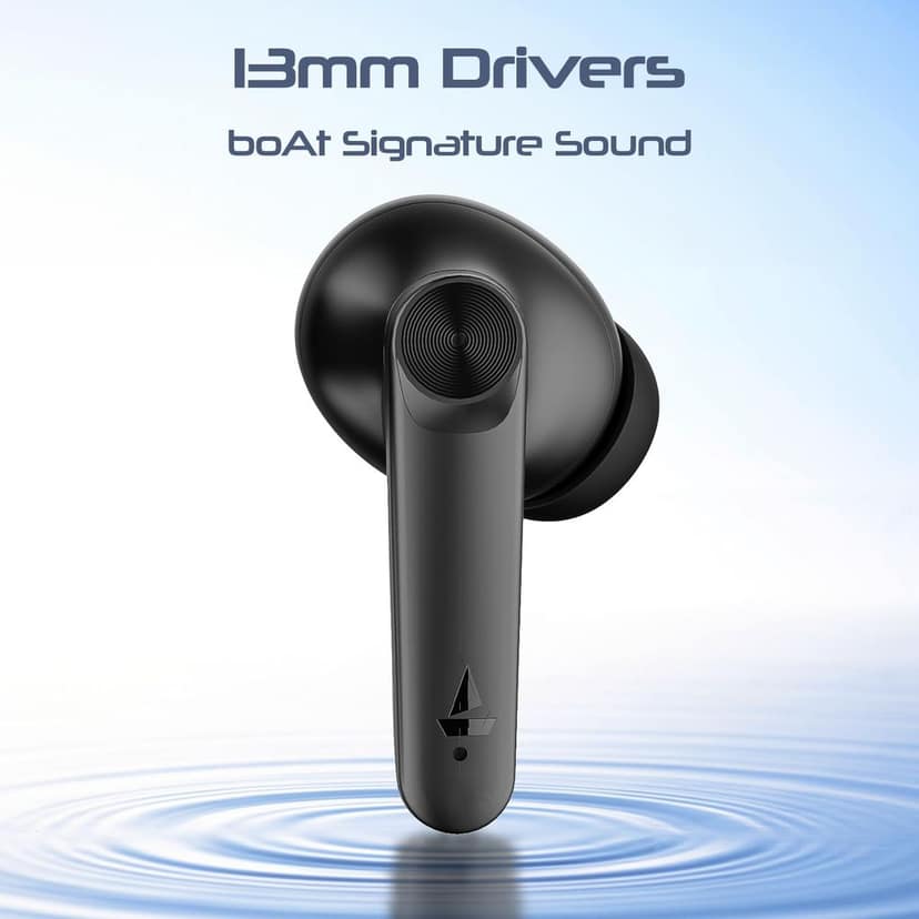 Boat Airdopes 200 Plus Truly Wireless in Ear Ear Buds w/ 100 Hours Playback, Quad Mics ENx Tech, 13mm Drivers, Beast Mode(50ms Low Latency), ASAP Charge(5 Min=60 Min), IWP Tech, BT v5.3(Carbon Black) view 4