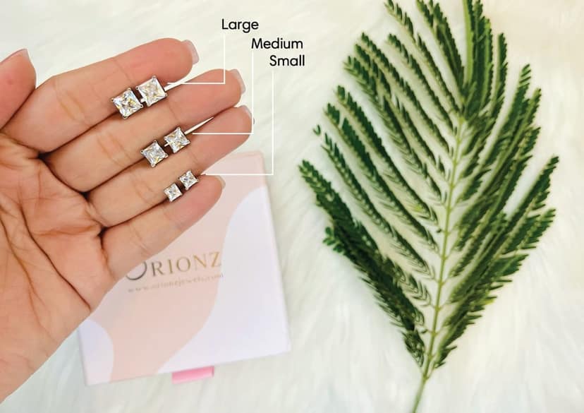 Princess Solitaire Studs view 4