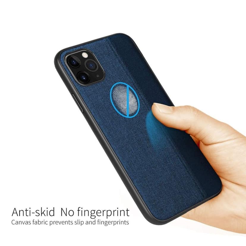 Memumi Premium Series Canvas/Leather Back Cover for Apple iPhone 11 Max Pro Shockproof-Blue (6.5") view 5