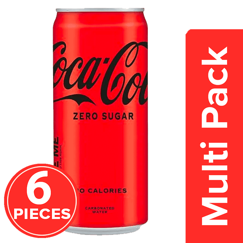 Coca Cola Zero Sugar Coke - No Calories, Refreshing, Soft Drink, 6X300 Ml (Multipack)