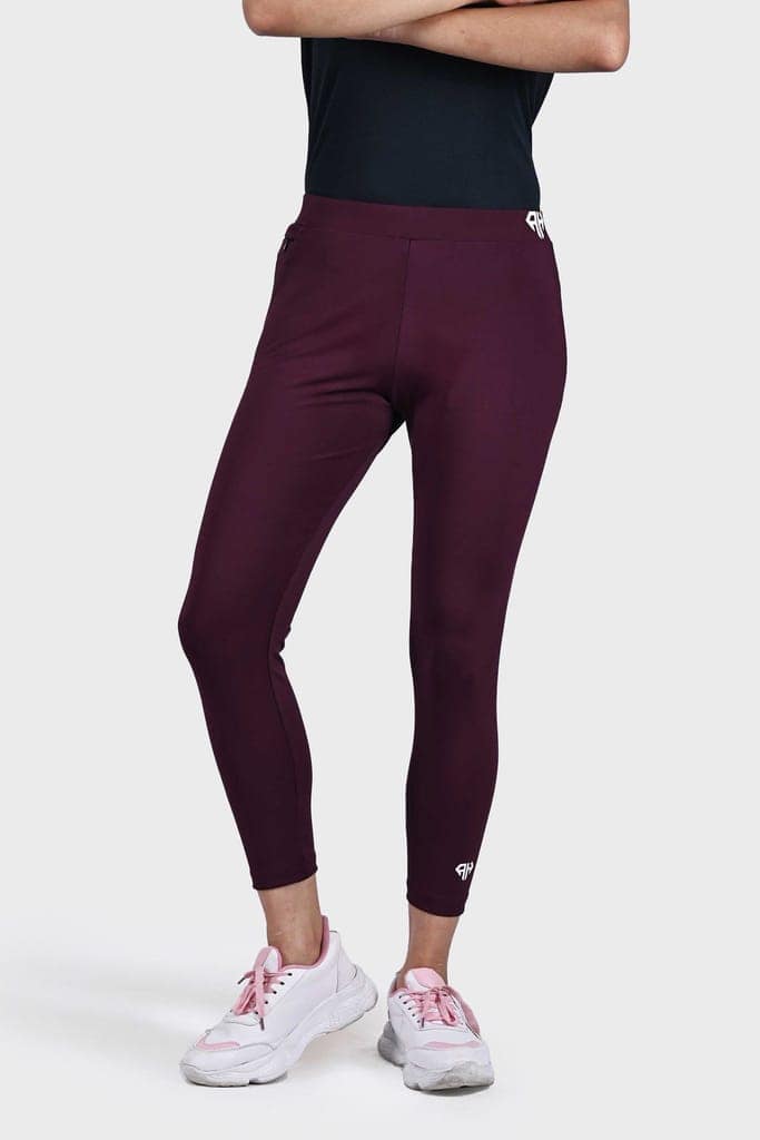 Women Leggings Burgundy view 3