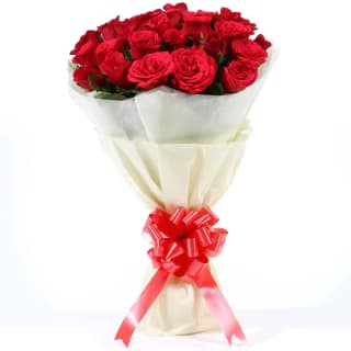 Exquisite 25 Red Roses Bouquet For Valentine's Day Gift, Birthday Gift