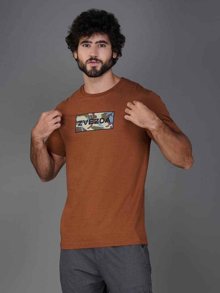 Zvezda Original Men's Cotton Jersey Tee - Euro Fit-Brown view 3