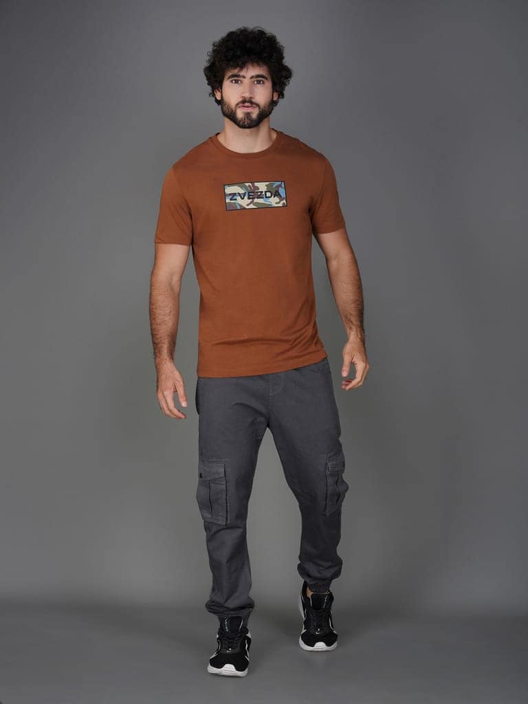 Zvezda Original Men's Cotton Jersey Tee - Euro Fit-Brown view 5