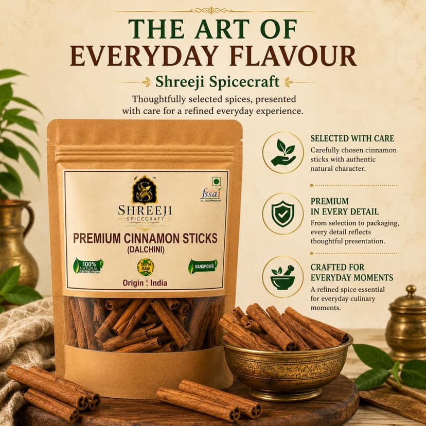 Shreeji Spicecraft Whole Cinnamon Sticks Raw Dalchini (500grams)for Cooking Tea and Baking Natural Aromatic Spices Whole Bark view 3