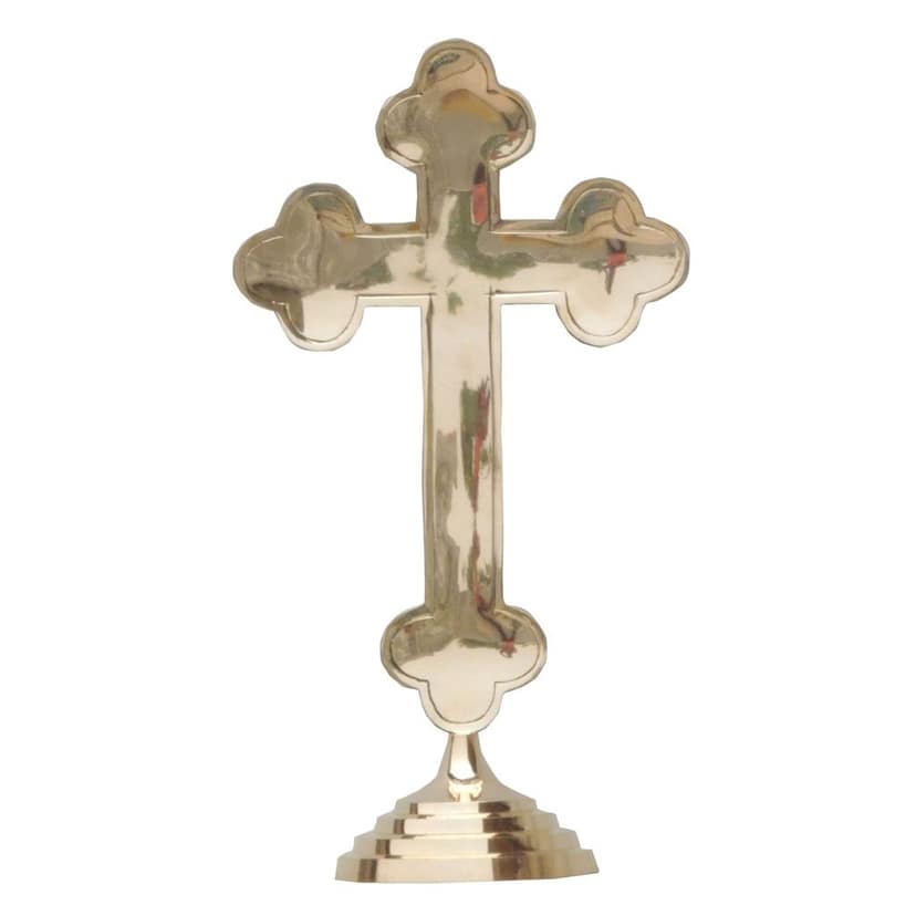 Brass Decorative Showpiece Christmas Cross ? Devotional Religious Gift Item For Christian Festivals, Height : 19 Inch (FMAS486 F) view 3