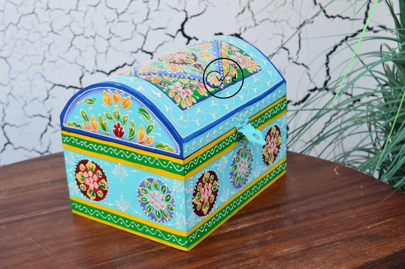Wood To Cart® Decorative Hand Painted Woooden Box for Jwellery, Storage view 2