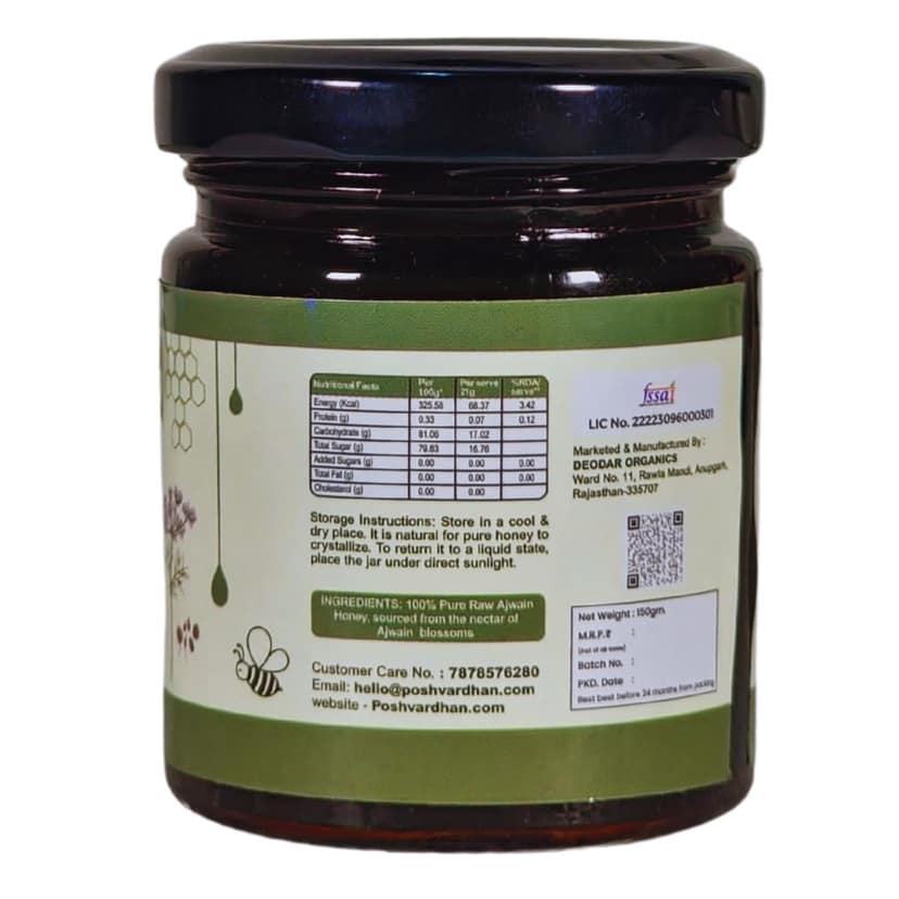 Poshvardhan Pure Raw Unprocessed Ajwain Flower Honey - 100% Natural & Unfiltered Honey view 2