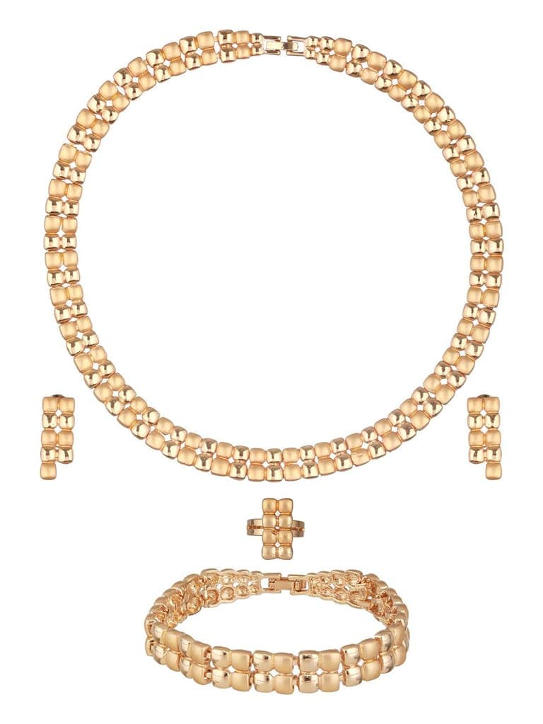 Anti-Tarnish 18k Gold Plated Ball Statement Combo Jewellery Set view 5