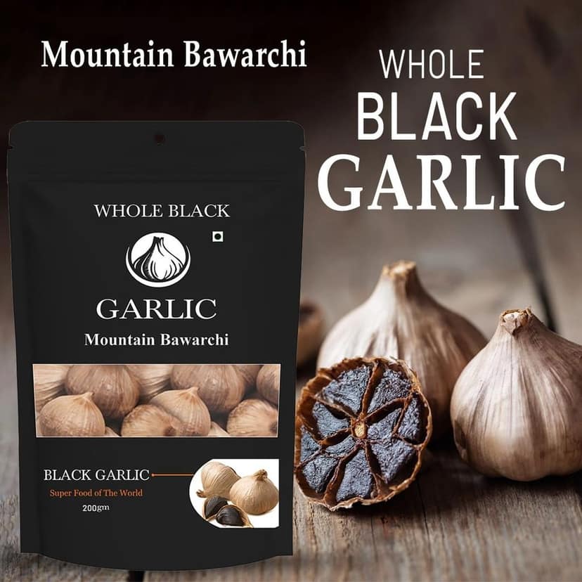 Mountain Bawarchi Black Garlic Whole | Garlic Non-Pungent Great Taste Highly Nutritious | No Added Preservative (200g) view 6