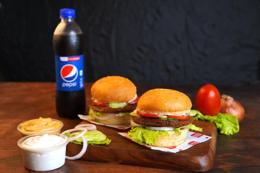 2 non veg burgers + pepsi