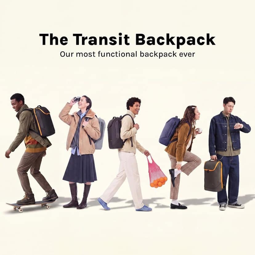 The Transit Standard Backpack - 30 Litre Premium Nylon 15.6" Laptop Backpack Bag With Luggage Sleeve (Home Grown Sunray) view 2
