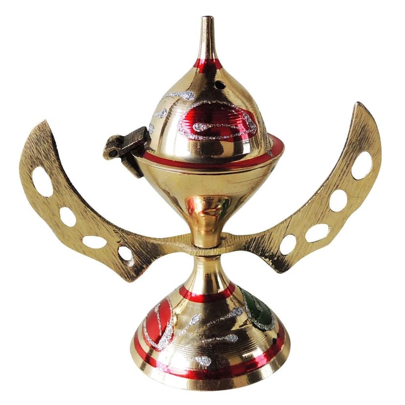 Brass Atar Dan Showpiece | Perfume Container Decorative Brassware, Height : 1.7 Inch (ZMAS469 B) view 2