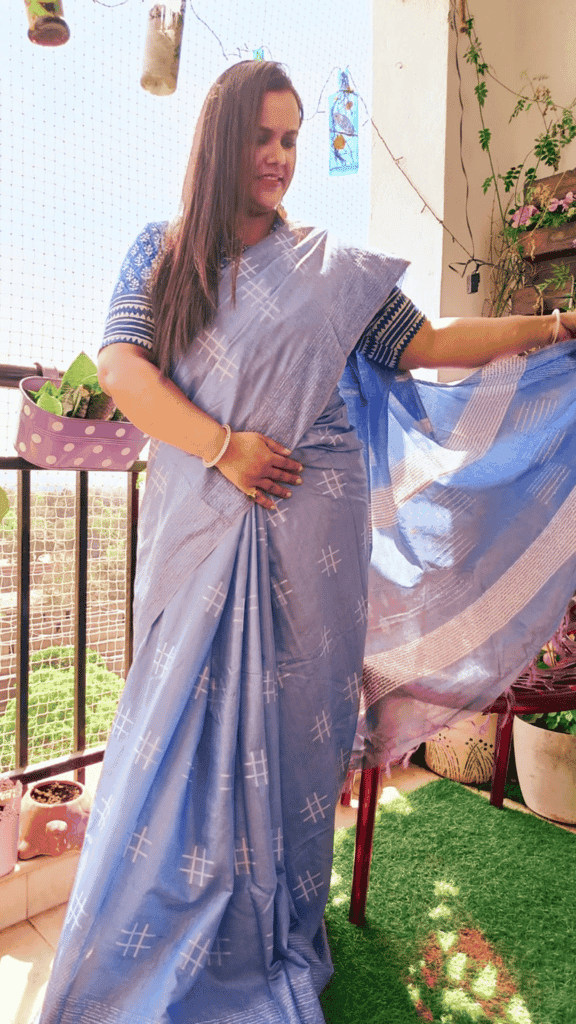 Katan Jordy Blue Silk Saree Weaving Design with Blouse-9386 view 3