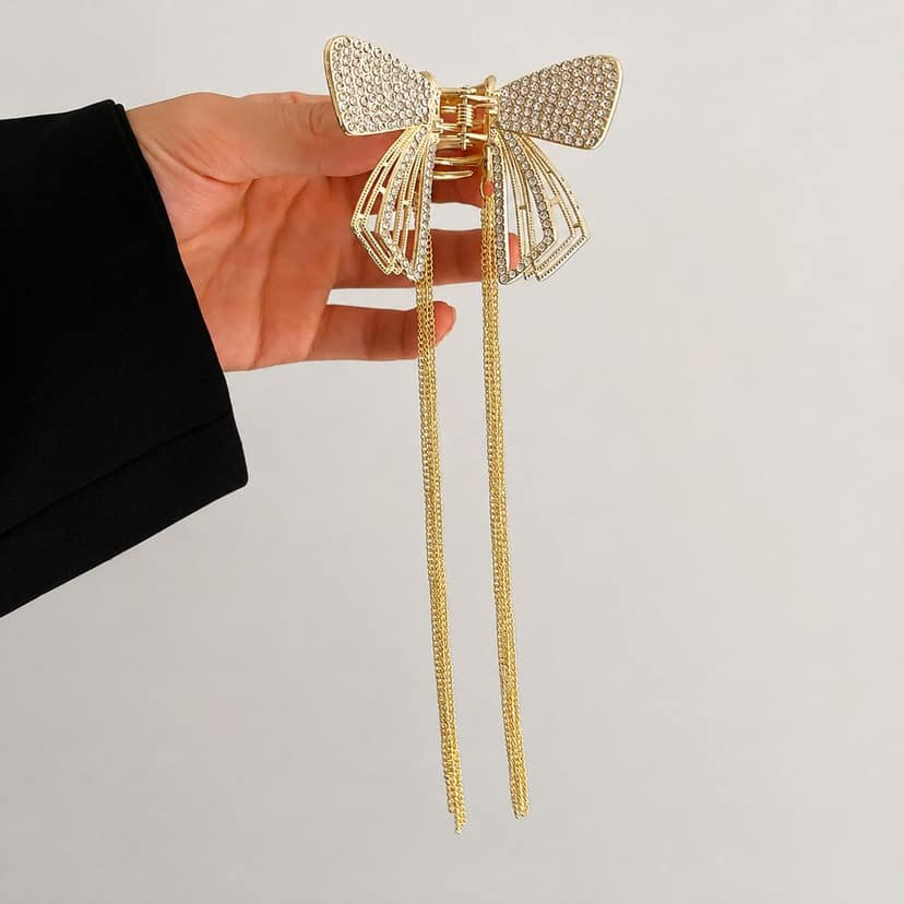 Luxury Gold Bow Hair Claw Clip view 2
