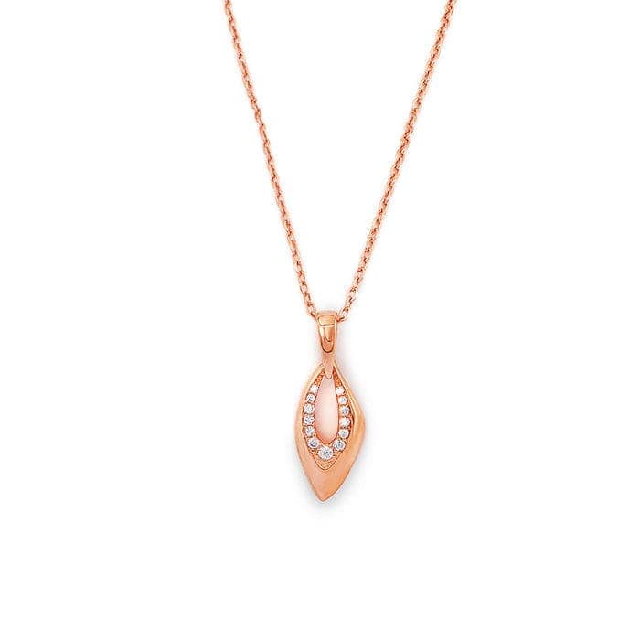 Rose Gold Sparkle Amulet Pendant with Chain