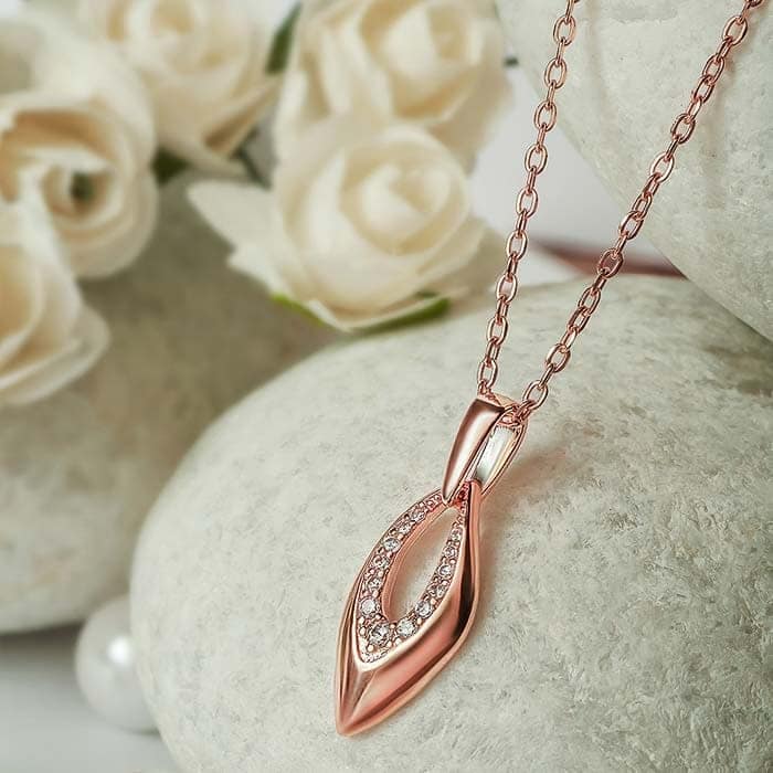 Rose Gold Sparkle Amulet Pendant with Chain view 3