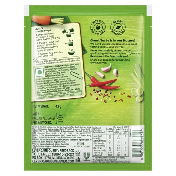 Knorr Classic Hot And Sour Soup With Real Vegetables, 41G view 2