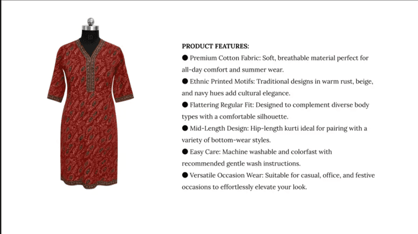 Azarakh Hand block print cotton Kurtiz (Short Top) 1 Piece Each view 3