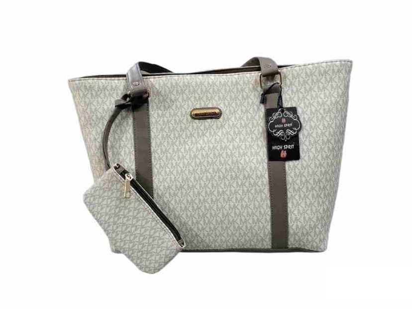 Women's Tote Bag with MK Monogram Pattern and Small Wallet view 2