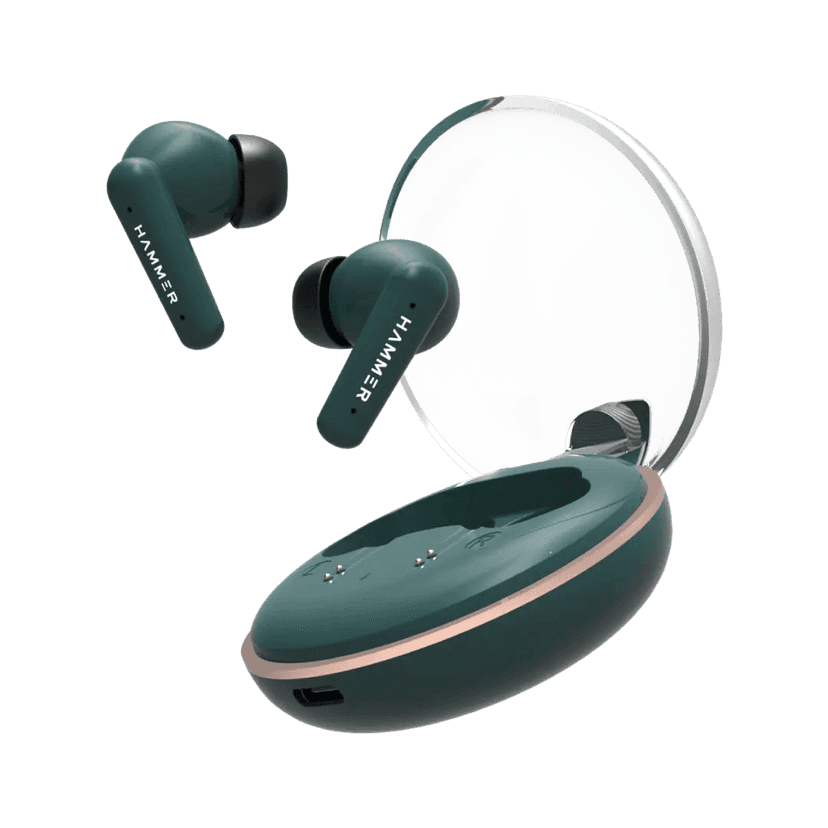 Hammer Airflow Plus TWS Earbuds with Bluetooth 5.1 and Smart Touch Control (Emerald Green) view 4