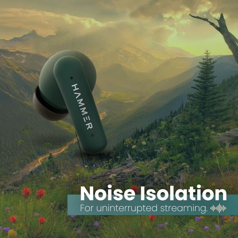 Hammer Airflow Plus TWS Earbuds with Bluetooth 5.1 and Smart Touch Control (Emerald Green) view 5